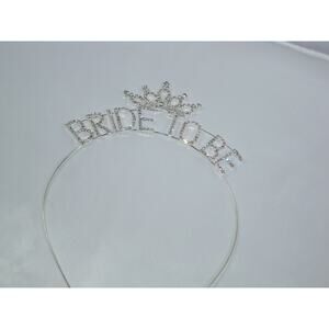 Bride to be headband tiara, rhinestone Bachelorette Shower Party Bridal Tiara